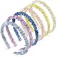 thumbnail image 1 of 6 piezas de diademas de tela fina, diadema plisada, varios colores, de plástico, vintage, accesorios para la cabeza, antideslizantes, a la moda para mujeres y niñas, 1 of 7