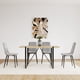 thumbnail image 3 of 55" MDF Wood Colour Dining Table and Modern Dining Chair Set of 4, Mid Century Wooden Kitchen Table Set, Metal Base & Legs, Dining Room Table and Linen Chairs, 3 of 3