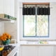 thumbnail image 1 of REGALWOVEN 2 piezas de panel de cortina pequeña para ventana de bloqueo de cocina, negro 52 x 18 pulgadas, 1 of 7