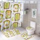 thumbnail image 1 of Pan tostado-theme 4-Piece Shower Curtain Set with Rugs, Waterproof Bathroom Decor Set Includes Bath Mat, U-Shaped Rug, Toilet Lid Cover and Curtain with Hooks, 1 of 6
