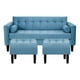 thumbnail image 1 of Sofa Retro 3c + 2 Pouf Felpa 00 Azul Petroleo, 1 of 6