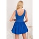 thumbnail image 2 of Mini Vestido Corto Mujer Sin Manga Falda Acampanada Unicolor 3364, 2 of 3