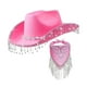 thumbnail image 1 of Sombrero De Vaquera Occidental, Sombrero Con Flecos Y Diamantes De Imitación, Disfraces De Halloween, Color Rosa, 1 of 3