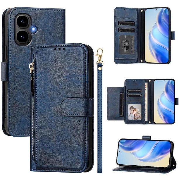 FOXDOCK Funda Tipo Cartera para Samsung Galaxy A06 5G Cuero PU con Cremallera y Correa de Muñeca, Ranuras para Tarjetas, Soporte Plegable, Cierre Magnético