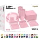 thumbnail image 1 of Juego de vajilla desechable Exquisite, 350 piezas, rosa, para fiestas, 1 of 8