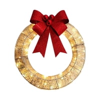 Bothyi - Guirnalda Navideña Decoración De Pared Coronas De Flores Rústicas Para Hotel Exterior Festival Dorado 30Cm