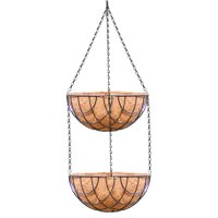 Magideal - Macetas Colgantes De Fibra De Coco, Macetas De 2 Capas Para Interiores Y Exteriores, Cadena De Metal Duradera Para Producción De Viveros De Jardín, , Maceta 21X95Cm