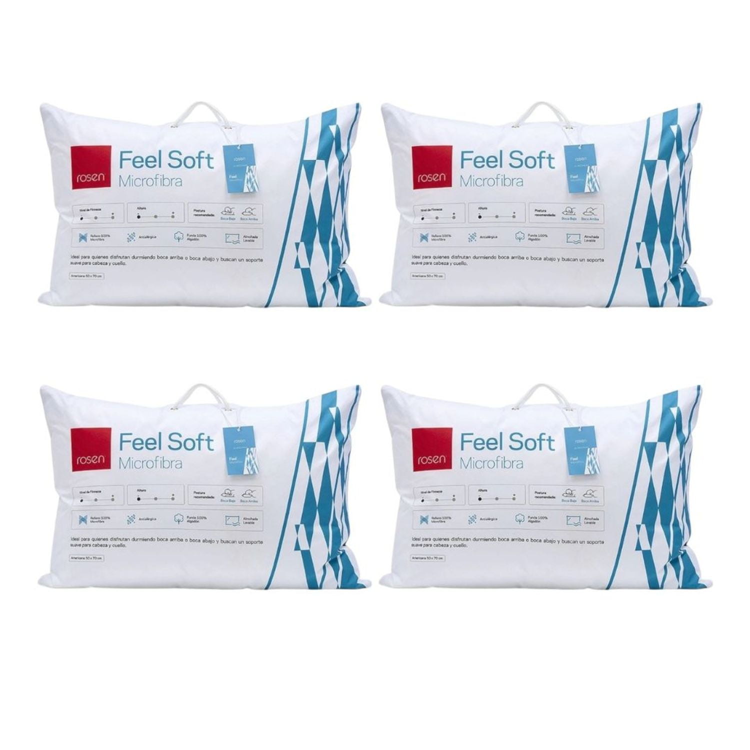 Pack 4 Almohadas Soft Microfibra 50 X 70 - Rosen
