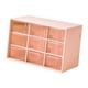 thumbnail image 3 of Organizador de cajones pequeño para escritorio, organizador de cuentas para mujeres y niñas, caja de almacenamiento para joyería, suministros de arte, 9 Cajones Rosa Piel, 3 of 5