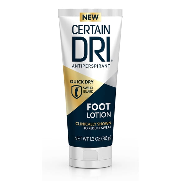 Loción antitranspirante para pies Certain Dri, 36 g, protección contra el sudor