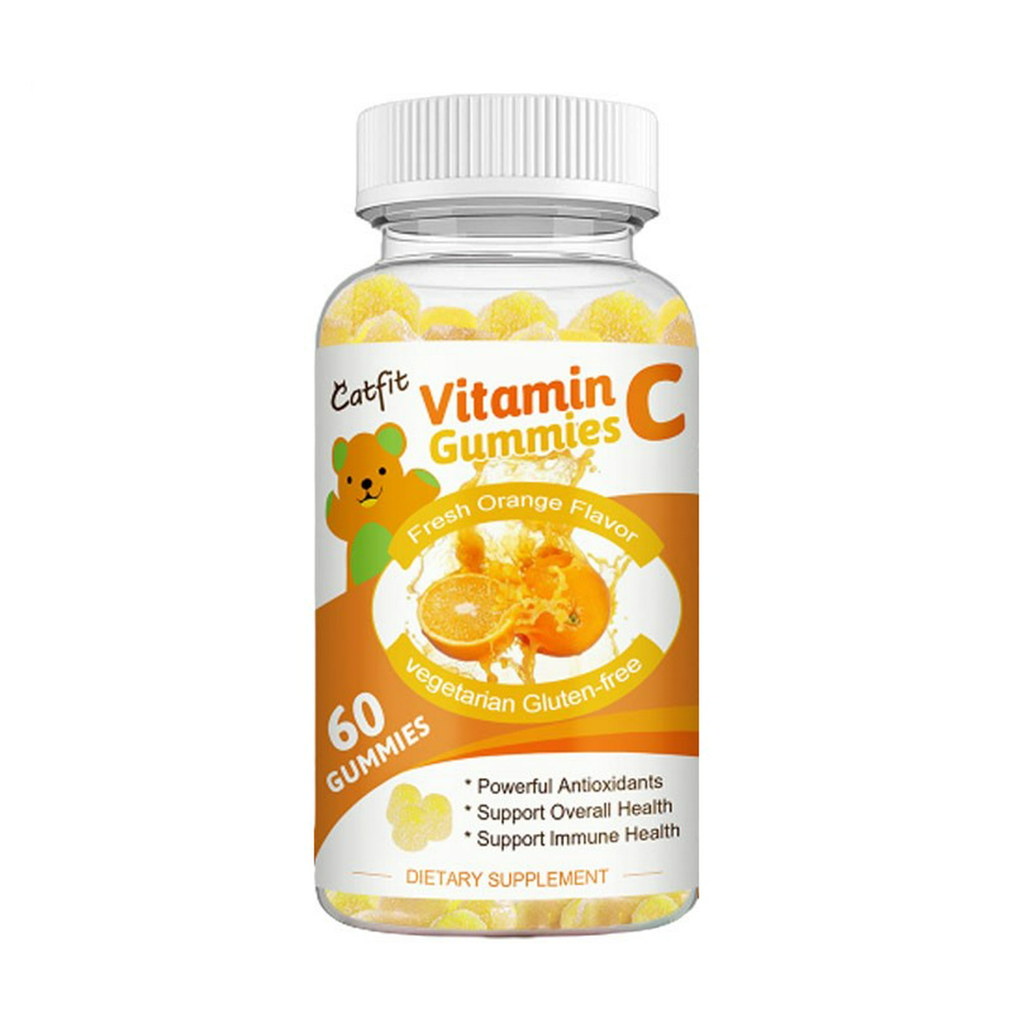 Catfit Nutrition - Vitamina C Gummies Acido Ascorbico 1000mg 60 Gomitas Naranja