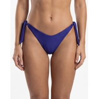 Samia - Bikini Mujer Tanga Con Amarras Y Pinza Azul Brillante