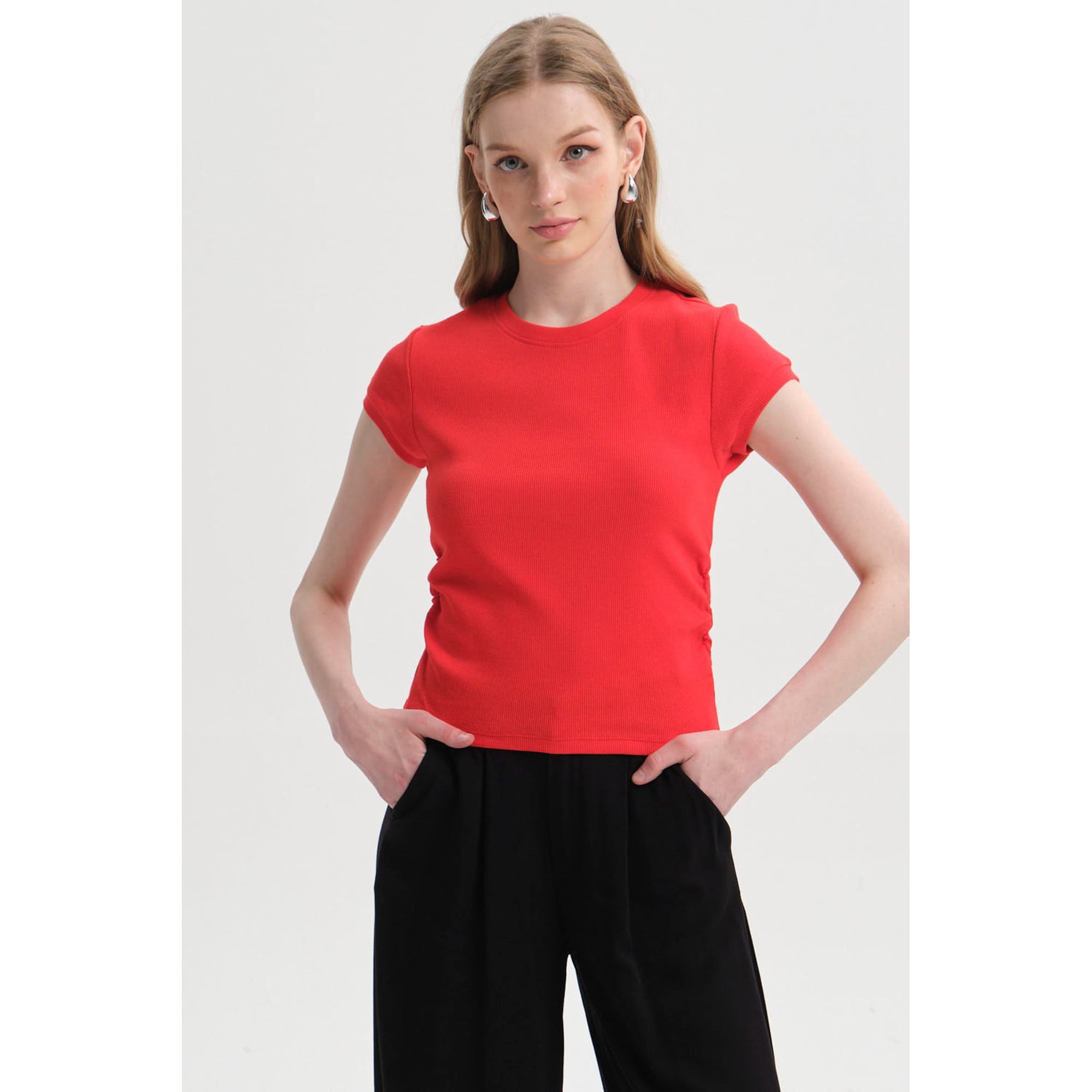 Fashionspark - Polera Mujer Cropped Rojo