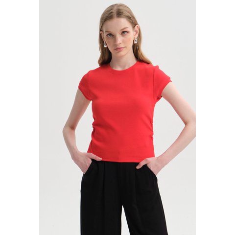 Fashionspark - Polera Mujer Cropped Rojo