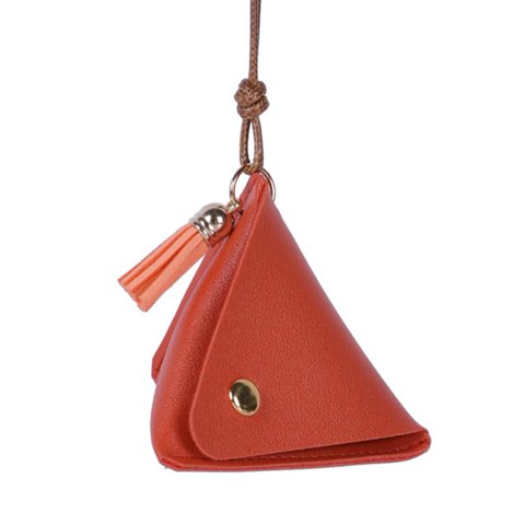 Unbrand - New Triangular Leather Coin Purse Portable Coin Change Storage Bag Button Small And Cute Wallet