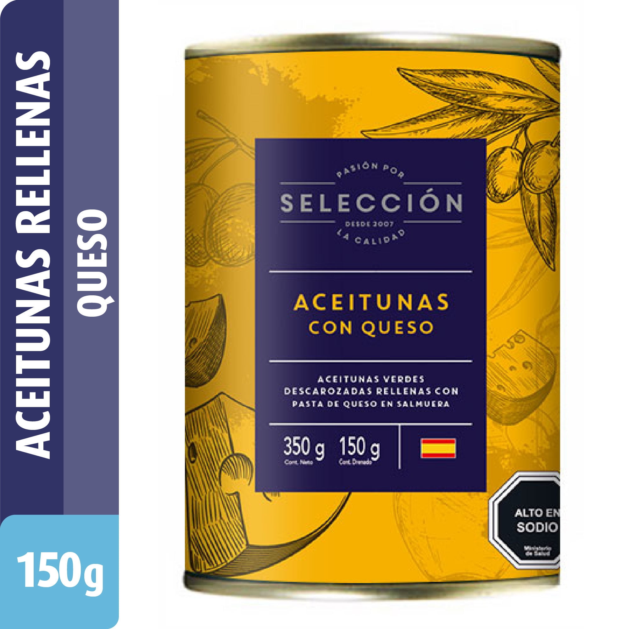 Aceitunas Rellenas Con Queso Drenado 150 g - Neto 350 g Selección