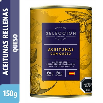 Aceitunas Rellenas Con Queso Drenado 150 G - Neto 350 G Selección