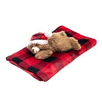 Frazada Y Peluche Set 2 Piezas Bambino Navidad Oso Café