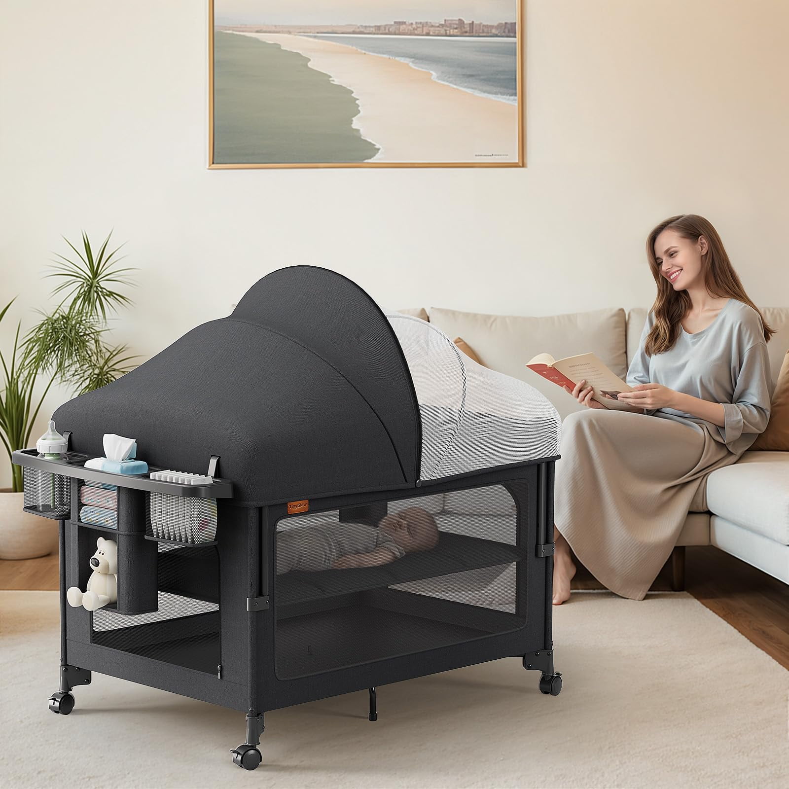 Cuna Para Bebés 4 En 1 Tinyglow Tinyglow Con Colchón Y Mosquitera