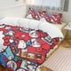 thumbnail image 1 of Cute Hello Kitty Thickened Three-piece Bed Set Cartoon Pillowcase Anime Quilt Cover Bedroom Hotel Theme House Vacation Home Holiday Anniversary Gift, 1 of 4