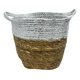 thumbnail image 1 of Macetero Cesto Canasto Tejido Mimbre Metalico Pequeño plateado, 1 of 2