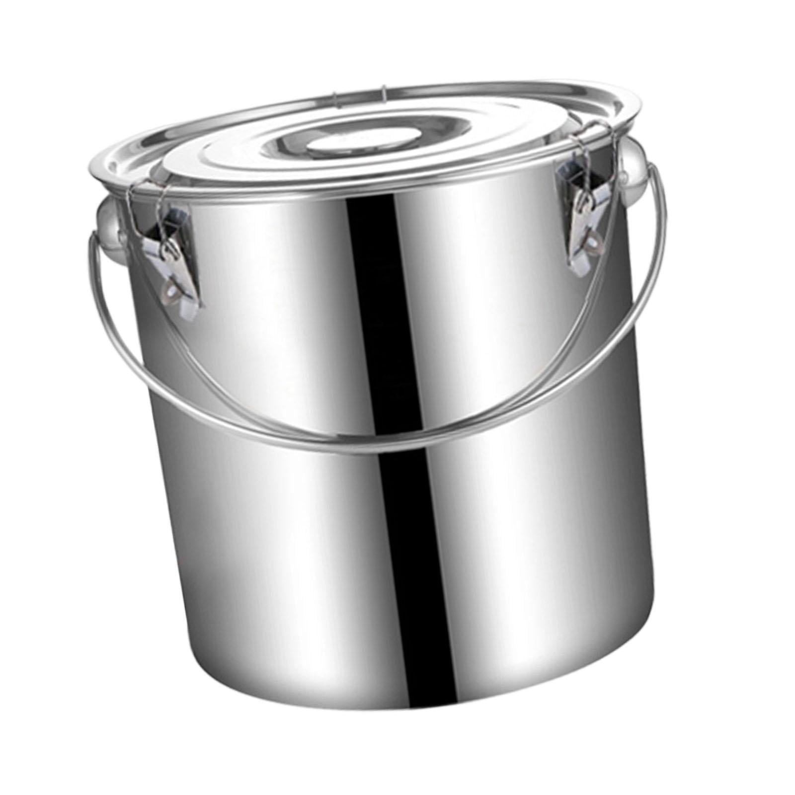 Magideal - Cubo De Acero Inoxidable Con Cierre Práctico Y Diseño Robusto Útil Para Almacenar Alimentos Secos Y Húmedos Fácil De Limpiar Adecuado Para Restaurante 12 Litros