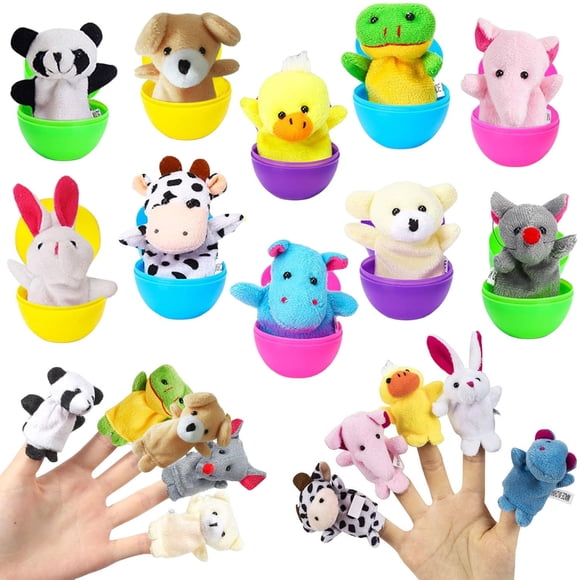 Huevos De Pascua Con Mini Títeres De Dedo De Animales X10