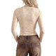 thumbnail image 4 of INSPIRE CHIC Blusas de Encaje para Mujer Transparente de Malla con Cuello Simulado y Forro de Bandeau Camisas Florales Sexy de Manga Larga Talla Mediana Blanca, 4 of 6