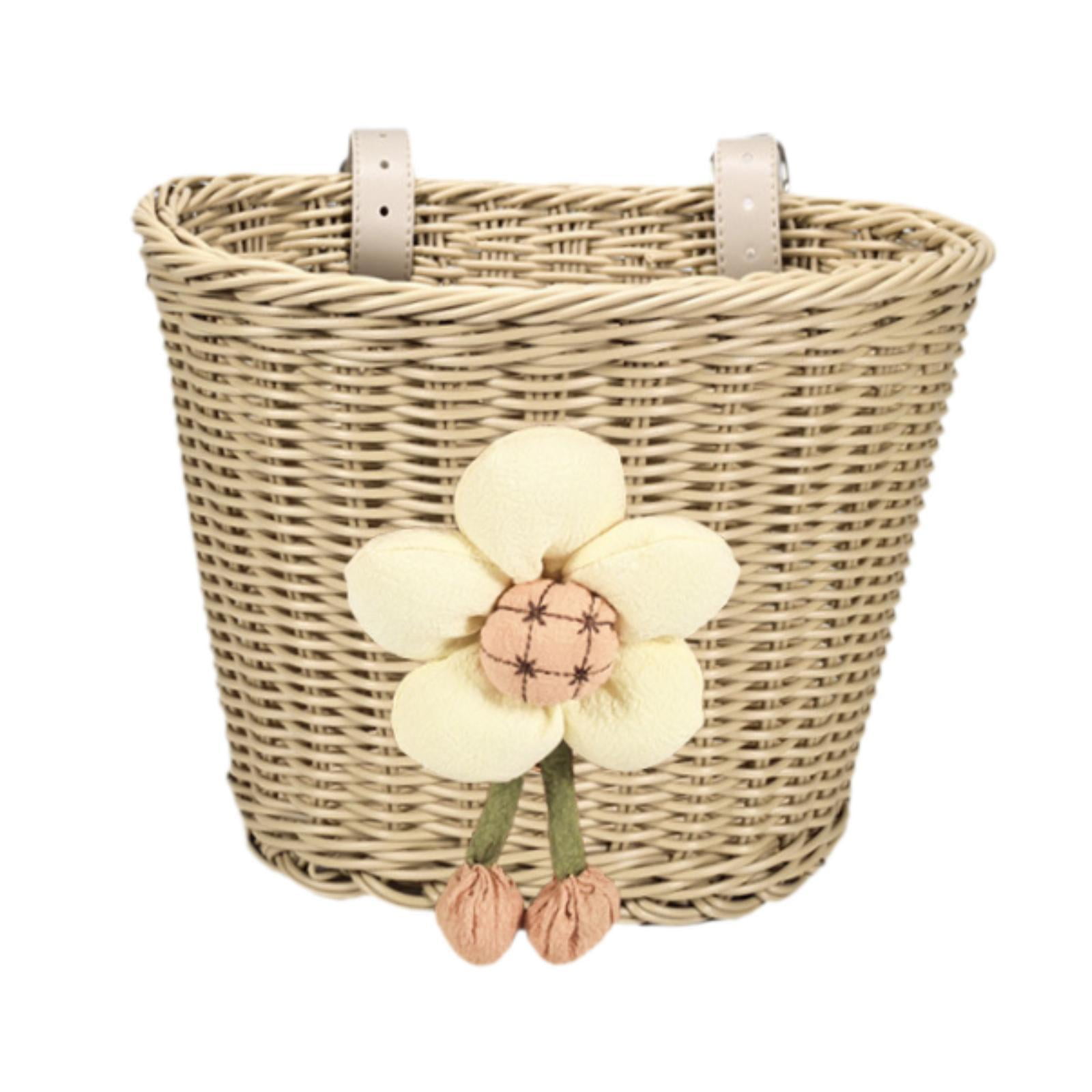 Ioensy - Cesta Para Bicicleta Infantil, Impermeable, Para Niños Y Niñas, Con Decoración Para Manillar, Color Beige