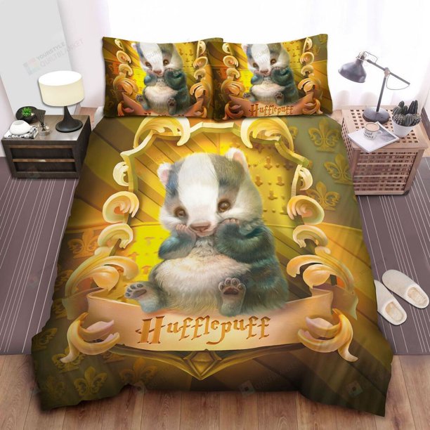 Harry Potter Cute Little Batty Symbols House Duvet Cover Bedding Set3-Piece Bedding Set (1 Duvet Cover + 2 Pillow Shams)