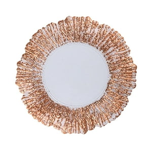 Genérico - Plato Redondo De Cristal Bandeja De Servicio Plato De Servicio De Cocina Oro Rosa 21 Cm