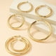 thumbnail image 3 of 6-Piece Gold Hoop Earrings: Elegant Hip Hop Style Alloy Jewelry - Exquisite Female Gift for Daily Casual Wear, 3 of 4