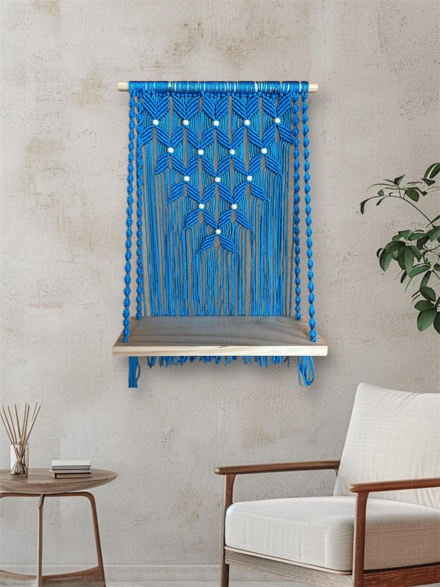 Quípu - Repisa Colgante De Macramé