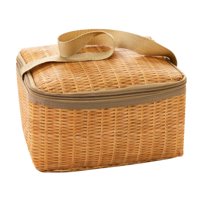 Magideal - Bolsa Térmica, Bolsa De Picnic Al Fácil De Llevar Bolsa De Almuerzo De Mimbre De Imitación Impermeable Térmica Para El Trabajo Camping