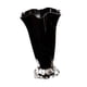 thumbnail image 2 of Jarrón de vidrio con pétalos, maceta decorativa para el hogar, elegante contenedor para arreglos florales, para decoración del comedor y el balcón. Negro, 2 of 5