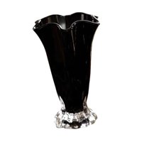 Bothyi - Jarrón De Vidrio Con Pétalos, Contenedor Portátil Para Plantas Y Flores, Para Decoración De Cafeterías Y Comedores, Color Negro