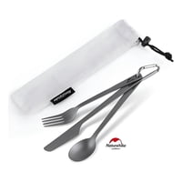 Set Cubiertos Titanio Naturehike Ultraliviano Para Camping