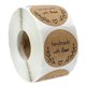 thumbnail image 1 of 1 rollo de 500 piezas Kraft redondo hecho a mano con pegatinas de amor etiquetas adhesivas B, 1 of 5