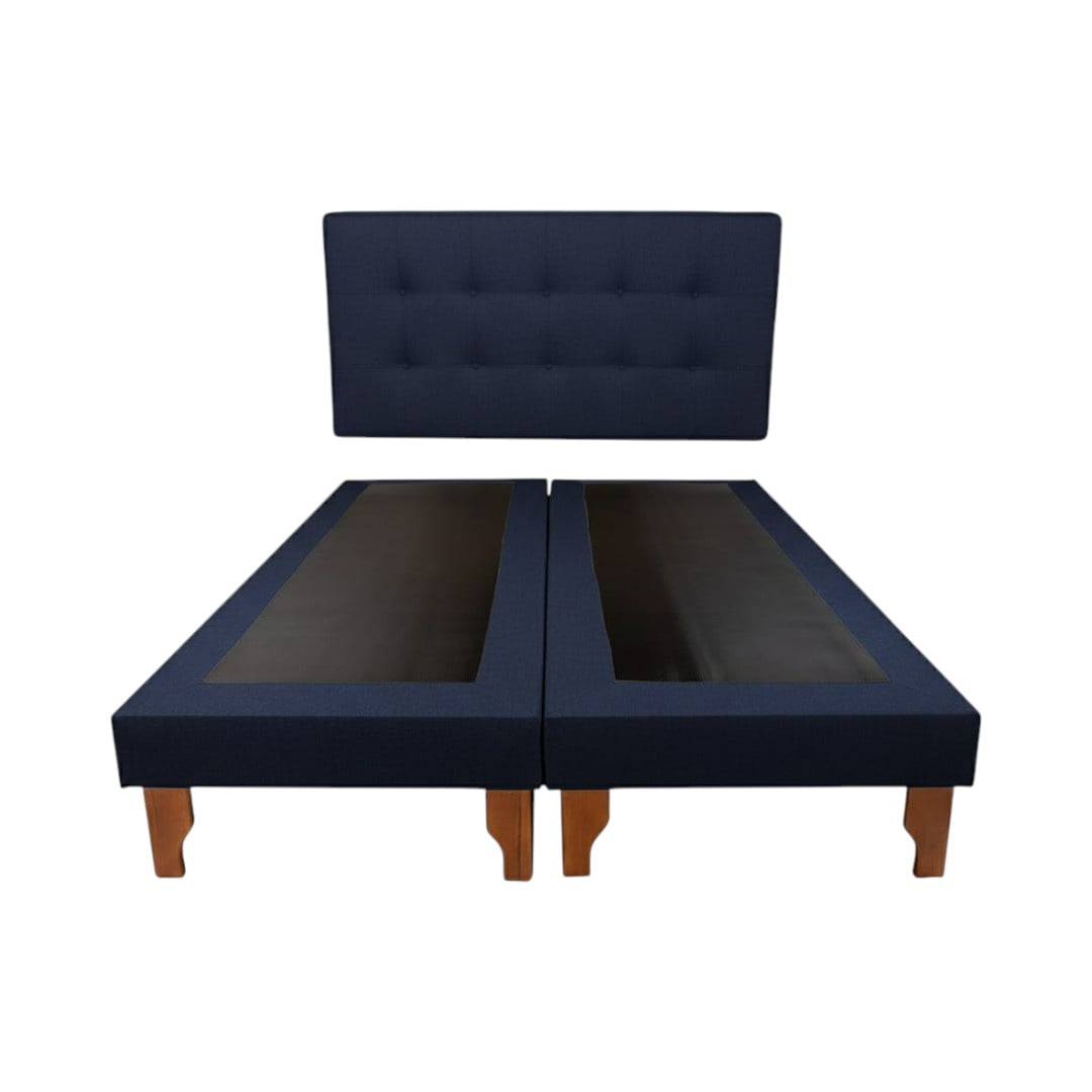 Diseños Valestrini - Cama King Lino Azul