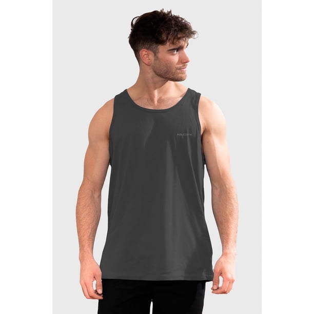 Polera Orgánica Sin Mangas Classic V2 Gris Oscuro Hombre Falcone