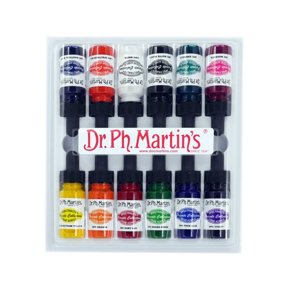 Juego de 12 colores de pintura acrílica Dr. Ph. Martin's, 15 ml