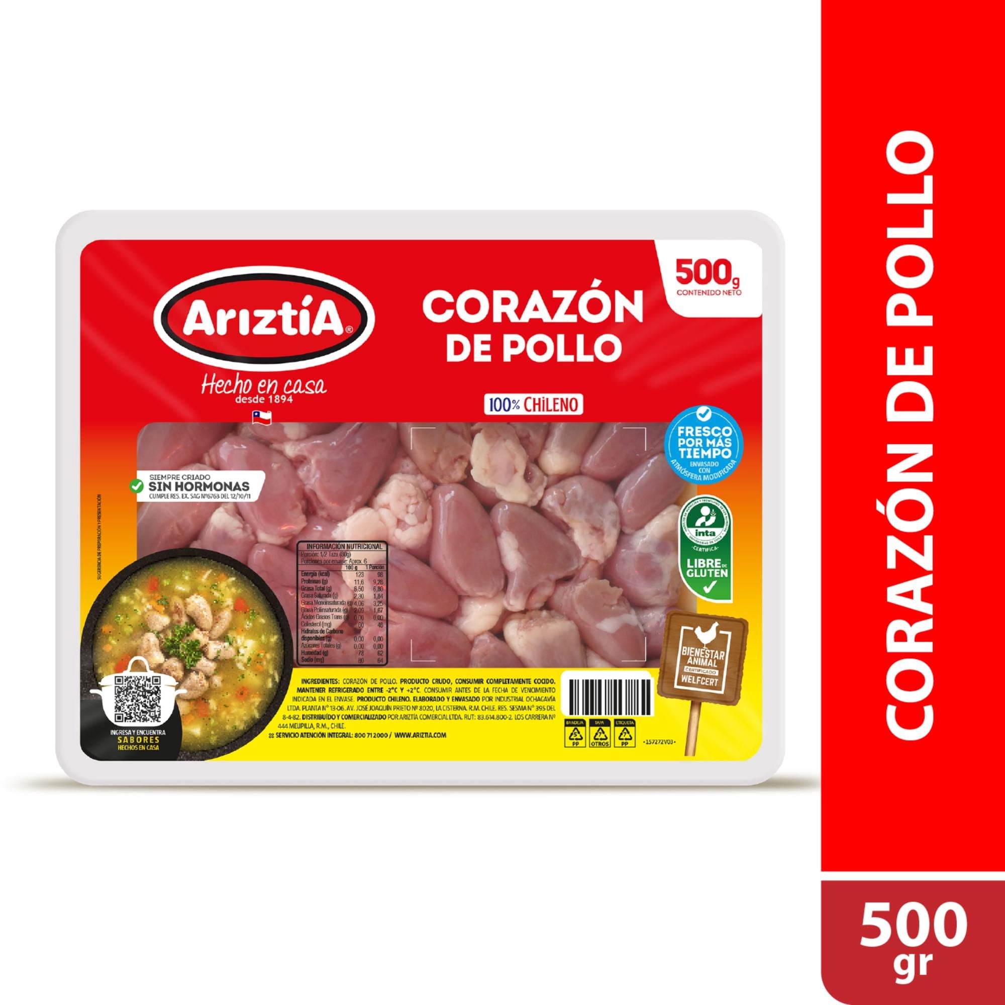 Corazón De Pollo 500 g Ariztia