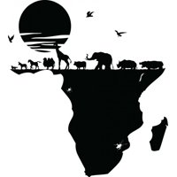 Rienda Libre Graphics - Decomural Safari Animals Africa Map Ws-33019
