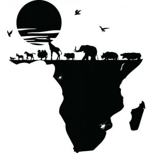 Rienda Libre Graphics - Decomural Safari Animals Africa Map Ws-33019