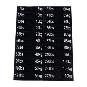 Magideal - 1 Hoja De Etiquetas Adhesivas De Peso, Etiquetas Para Pila De Pesas, De 5 Kg A 110 Kg, Etiqueta Para Equipos Eléctricos, De 11 Lbs A 242 Lbs, Equipo D