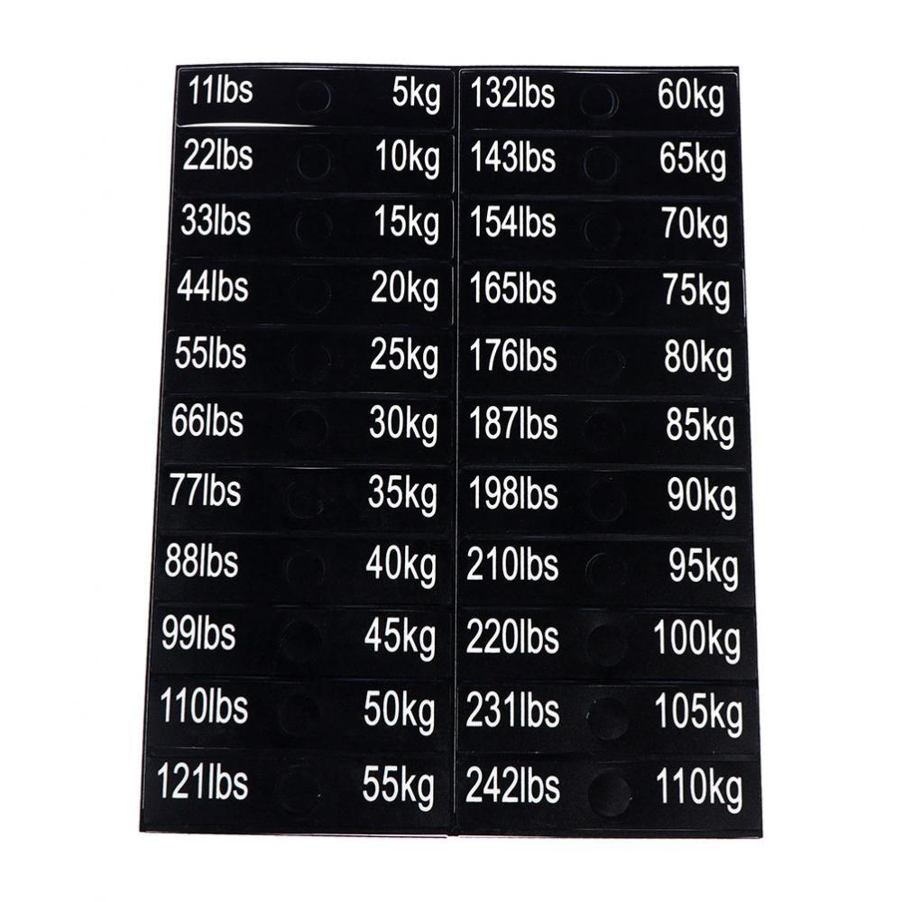 Magideal - 1 Hoja De Etiquetas Adhesivas De Peso, Etiquetas Para Pila De Pesas, De 5 Kg A 110 Kg, Etiqueta Para Equipos Eléctricos, De 11 Lbs A 242 Lbs, Equipo D