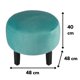 thumbnail image 3 of Pouf Jack Turquesa Felpa 48x48x40 cm, 3 of 3