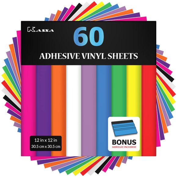 Hojas de Vinilo Kassa 60 Piezas 30,5x30,5 cm 10 Colores