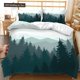 thumbnail image 1 of v1226 Bed Sheets Mountain Forest Duvet Cover Set Snow Mountain Winter Theme King Queen Size Comforter Cover For Kid Teen Polyester Bedding Set 3-Piece Bedding Set (1 Duvet Cover + 2 Pillow Shams) Bed, 1 of 5