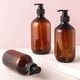 thumbnail image 2 of Xiao Hua Juego de 4 Piezas - Marrón 17 oz/500ml Botella Reutilizable de gel de Ducha para Champú y Acondicionador de Cuello Largo con Bomba de Presión Botella Dispensadora Recargable, 2 of 4